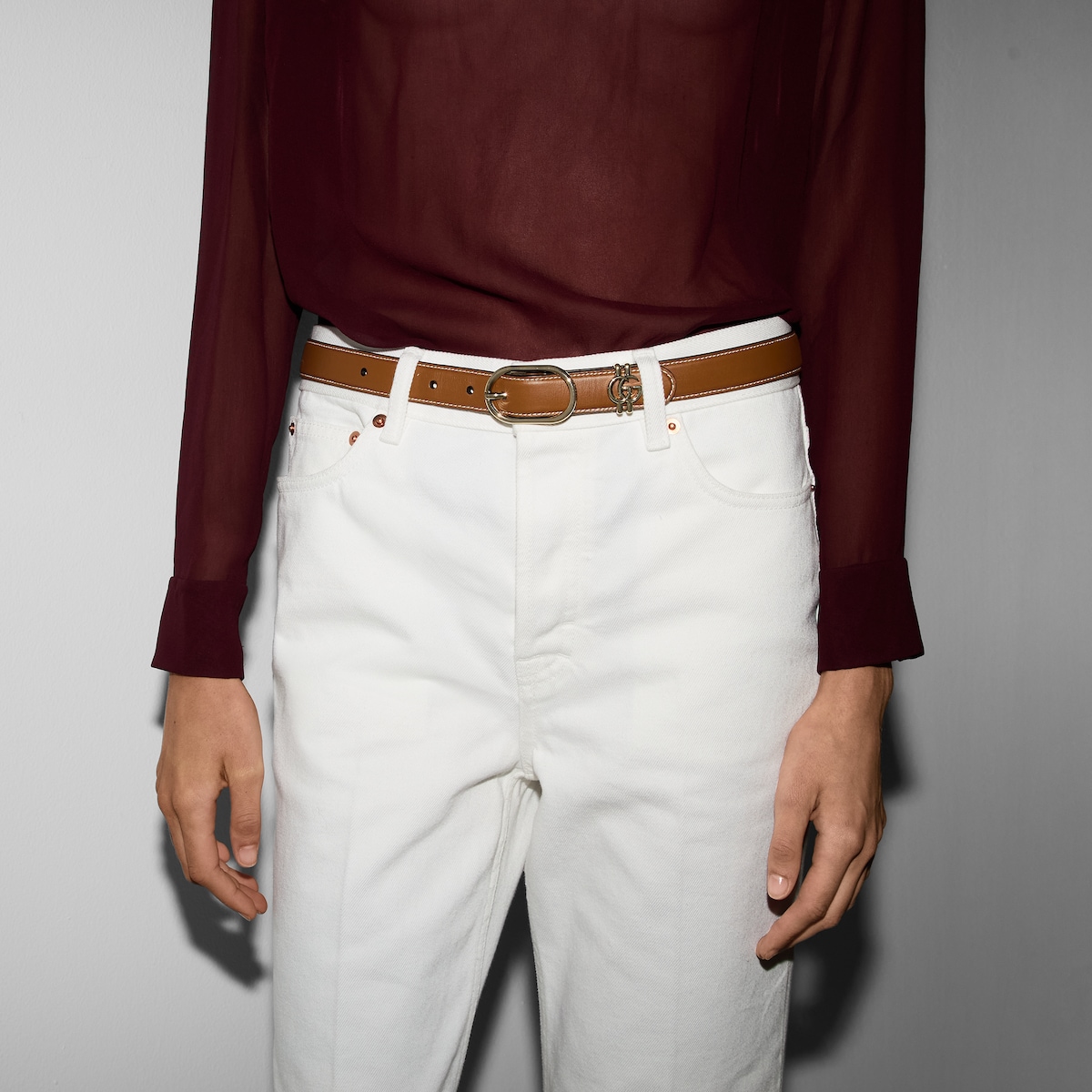 Belt with oval buckle - Image 2